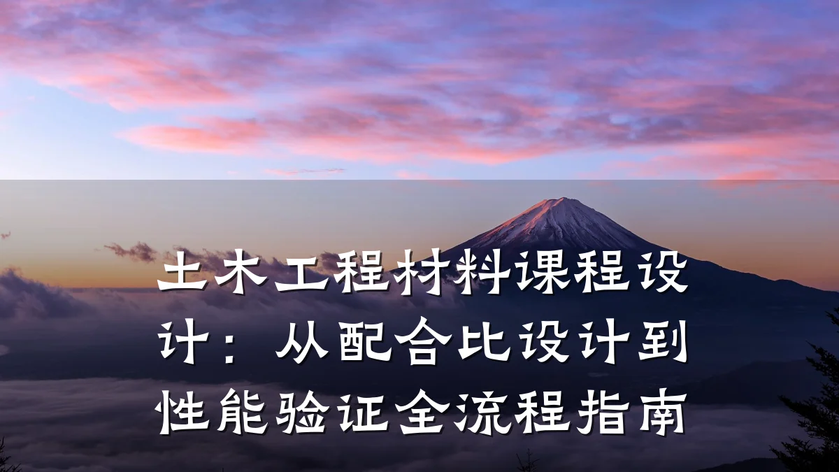 土木工程材料课程设计:从配合比设计到性能验证全流程指南
